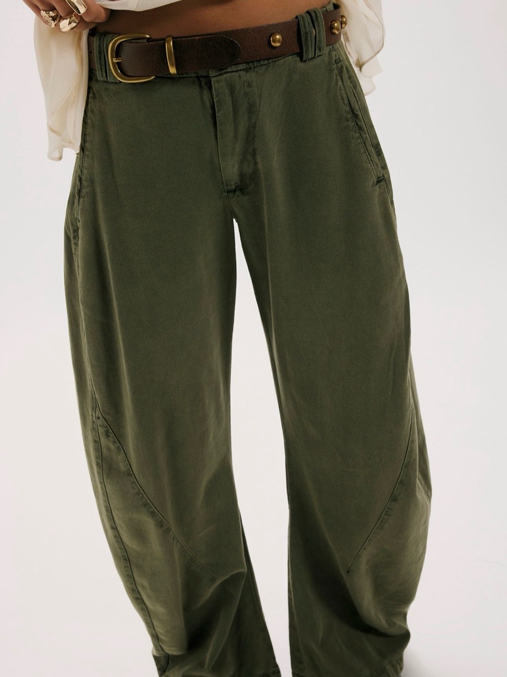 Free People Spotlight Barrel Chino Trousers size 6L